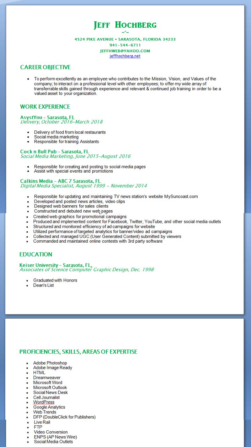 Jeff hochberg Resume